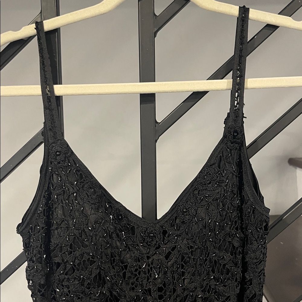 Sue Wong Beaded‎ Sequin Black Cocktail Dress Size 8 V Neck Vintage Fairycore - Picture 2 of 8